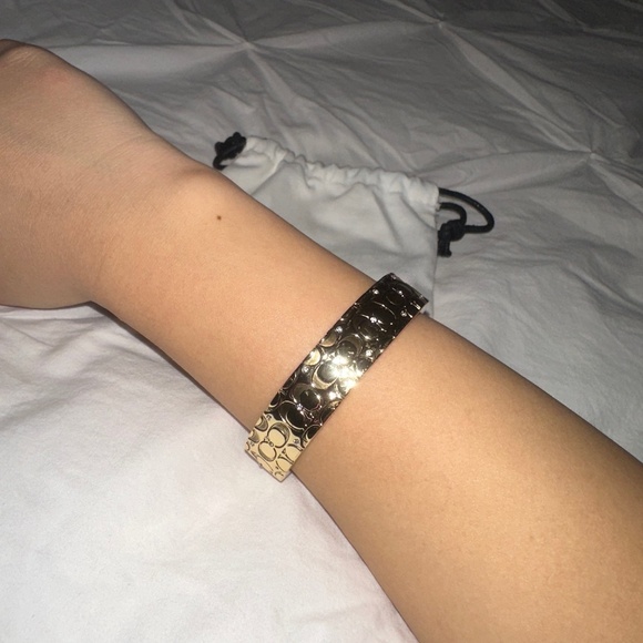 Coach Quilted C Hinged Bangle Bracelet - Picture 2 of 4